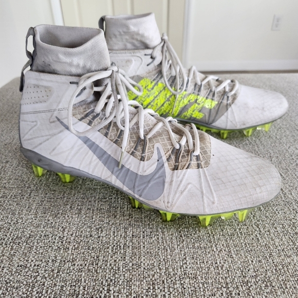 Nike Alpha Huarache 7 Elite Molded Cleat White Gray Volt Mens Size 14 - Picture 2 of 7